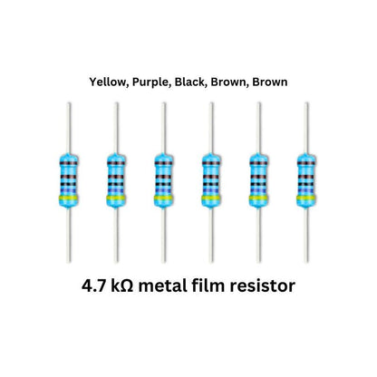 Ultrasonic Proximity Sensor Kit components 4.7 kohm metal film resistor
