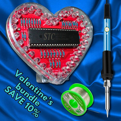 Valentines bundle blue silk background