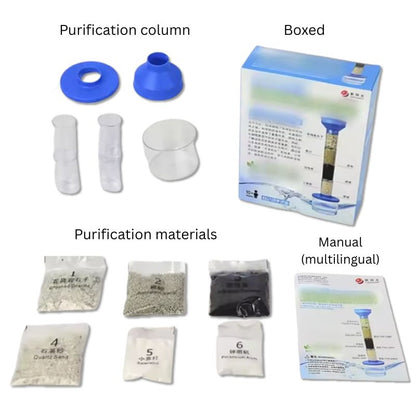 Water purification kit contents