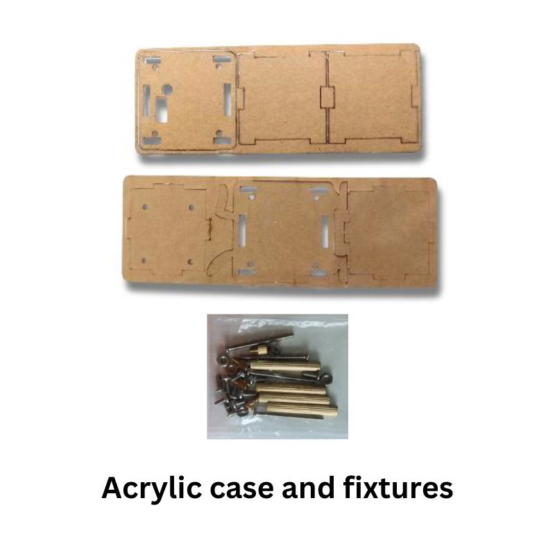 Weather Station Electronics kit components Acrylic case and fixtures